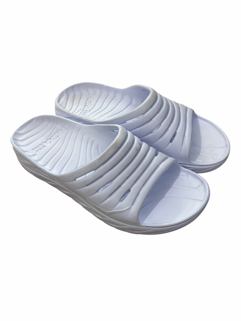 Hoka One One Ora Recovery Slide Sandals Mens 12 White Slip On Shoes